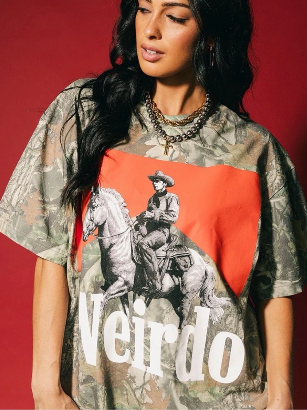 Dressed by Lala Graphic Camouflage weirdo Tee